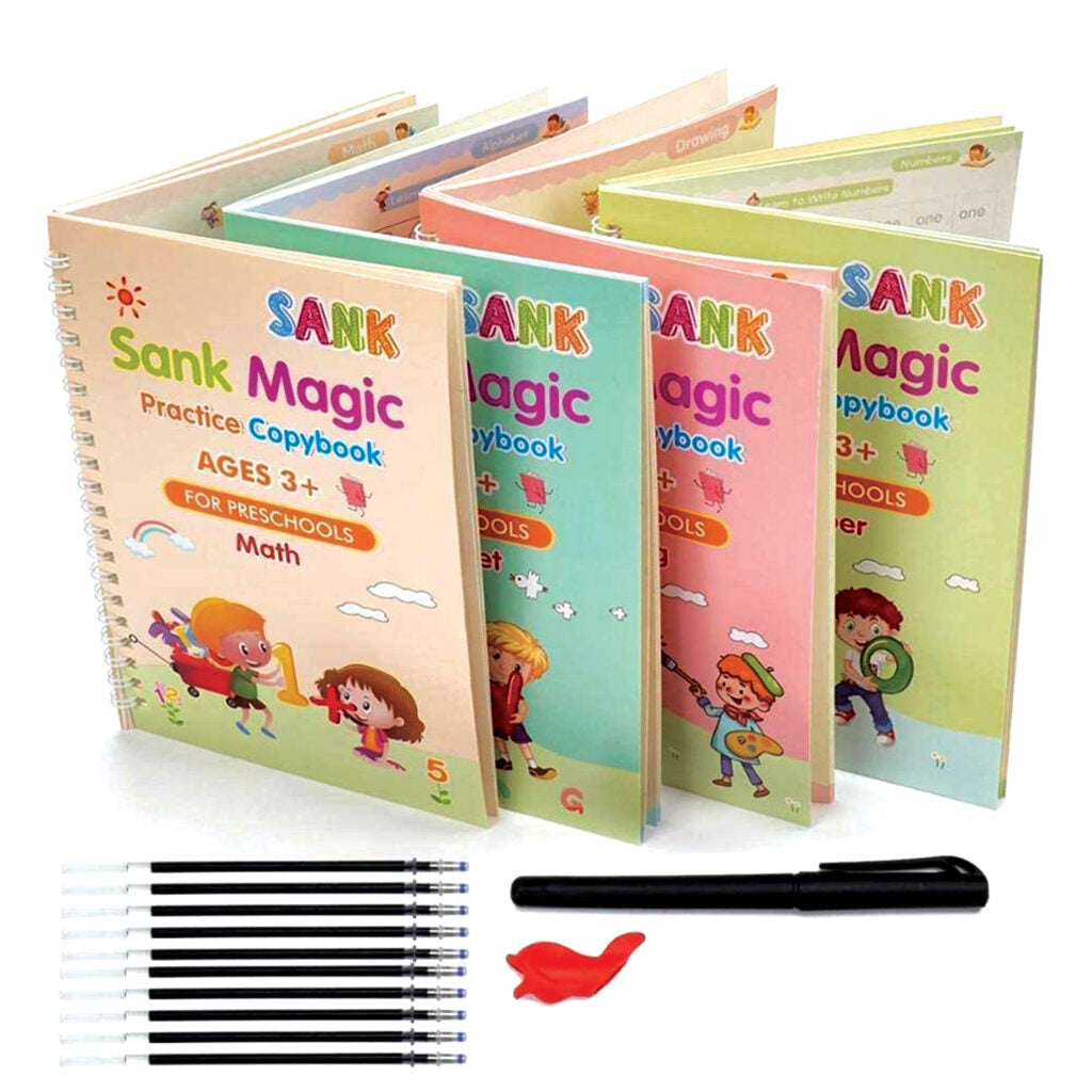 Magic Practice Copybook (4 Books + 10 Refills + 1 Pen)