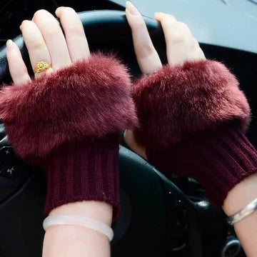 Korean Hand Fur Wool Gloves
