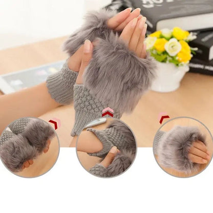 Korean Hand Fur Wool Gloves