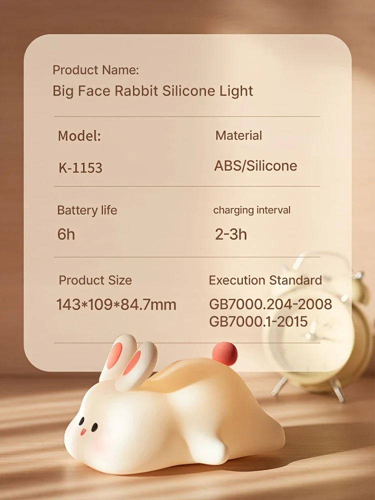 Cute Panda Night Light for Kids LED Panda & Rabbit Lamp Food Grade Silicone Novelty Animal Night Lamp