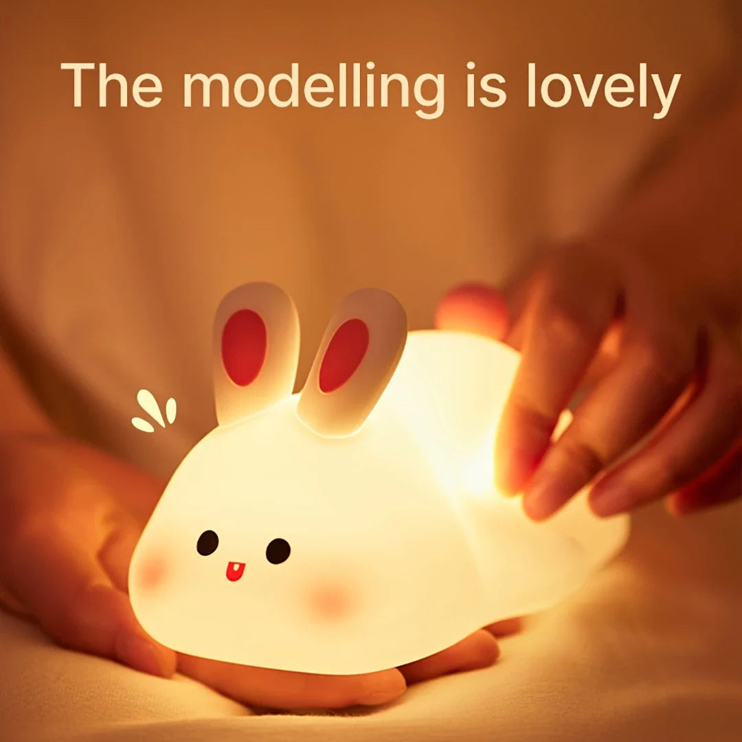 Cute Panda Night Light for Kids LED Panda & Rabbit Lamp Food Grade Silicone Novelty Animal Night Lamp