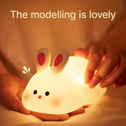 Cute Panda Night Light for Kids LED Panda & Rabbit Lamp Food Grade Silicone Novelty Animal Night Lamp