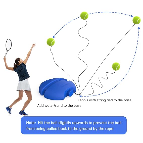 Tennis Trainer Nylon Rebound Ball, Solo Training Equipment for Self-Practice, Portable Rebounder Kit With String Balls, Suitable for Beginner Sport Exercise,