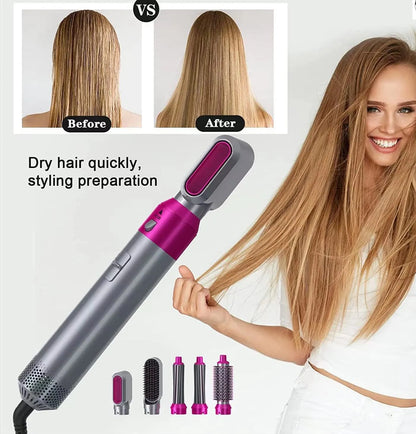 5 in 1 Hair Styler multi-function Professional Styling Tool hair dryer, hair curler, hot air comb, hair straightener