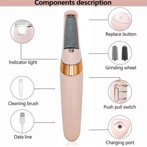 Electric Callus Remover for Feet, Professional Pedicure Kit Foot Scrubber for Dry, Dead, Cracked, Hard Skin, at Home Feet Spa Care Kit for Men & Women