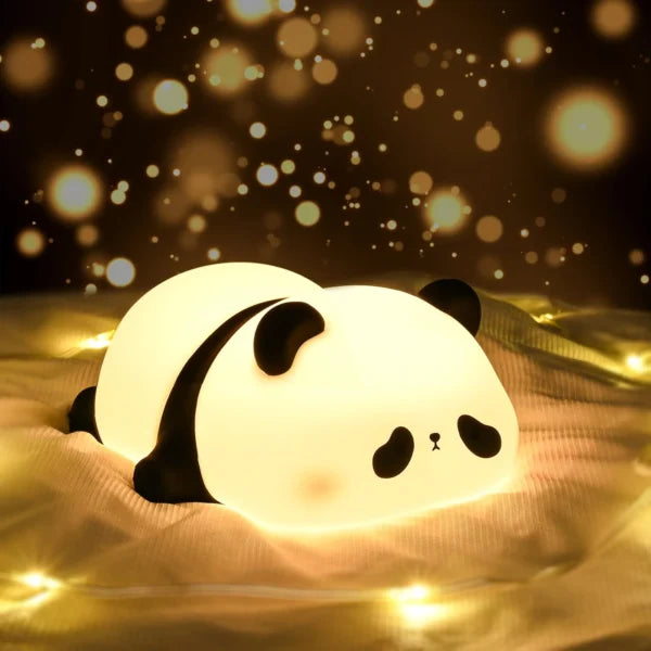 Cute Panda Night Light for Kids LED Panda & Rabbit Lamp Food Grade Silicone Novelty Animal Night Lamp