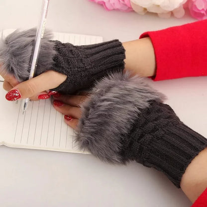 Korean Hand Fur Wool Gloves