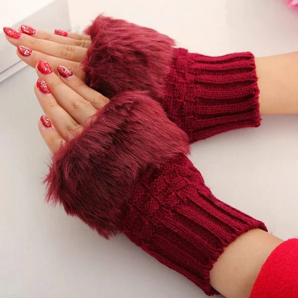 Korean Hand Fur Wool Gloves
