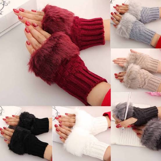Korean Hand Fur Wool Gloves