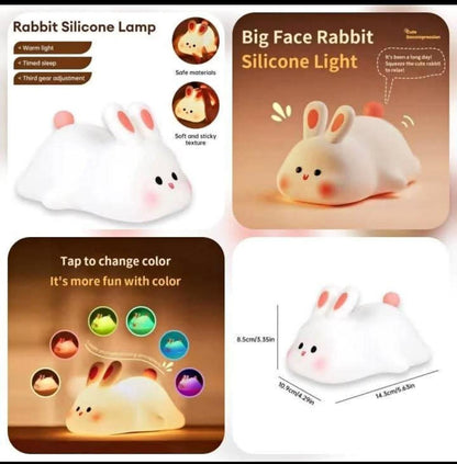 Cute Panda Night Light for Kids LED Panda & Rabbit Lamp Food Grade Silicone Novelty Animal Night Lamp