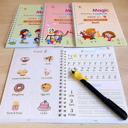 Magic Practice Copybook (4 Books + 10 Refills + 1 Pen)