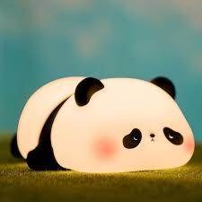 Cute Panda Night Light for Kids LED Panda & Rabbit Lamp Food Grade Silicone Novelty Animal Night Lamp