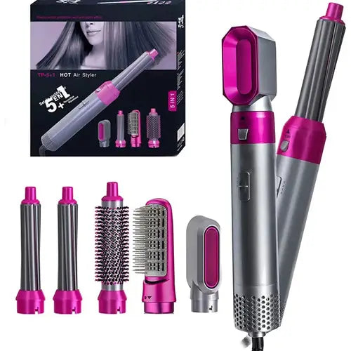5 in 1 Hair Styler multi-function Professional Styling Tool hair dryer, hair curler, hot air comb, hair straightener
