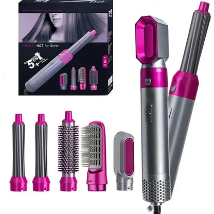 5 in 1 Hair Styler multi-function Professional Styling Tool hair dryer, hair curler, hot air comb, hair straightener