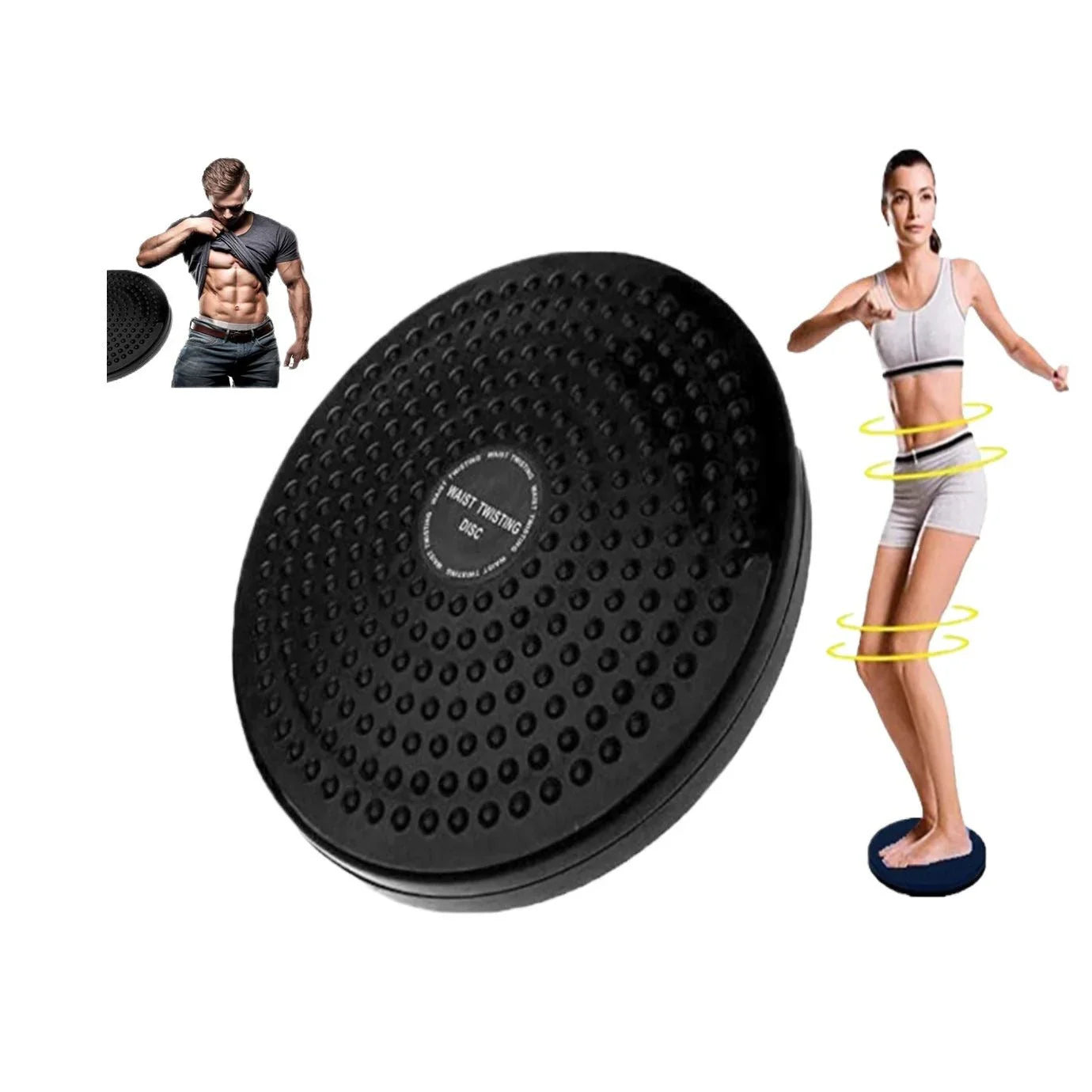 Pack Of 2 - Waist Trimmer Twister Disc + Tummy Trimmer Single - Black