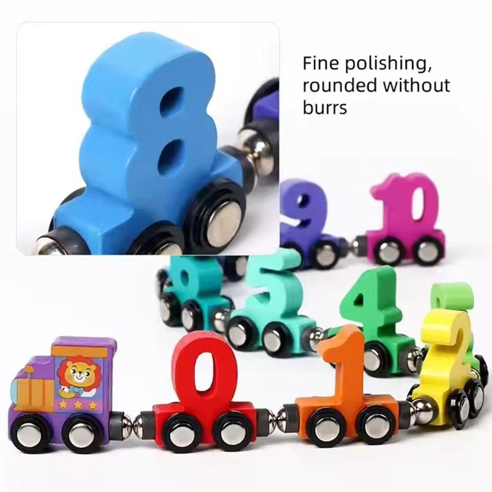 Magnetic Wooden Train Set for Toddlers