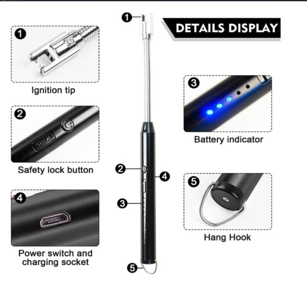 Arc Lighter with USB Type-C Charging