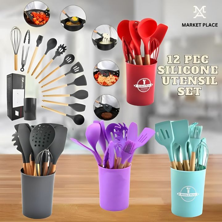 12Pcs Silicone Kitchenware Set