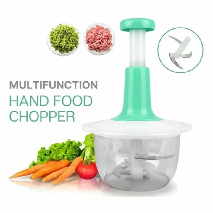Manual Food Chopper (1.5L) –\Chopper with 3 Sharp Curved  Blades.