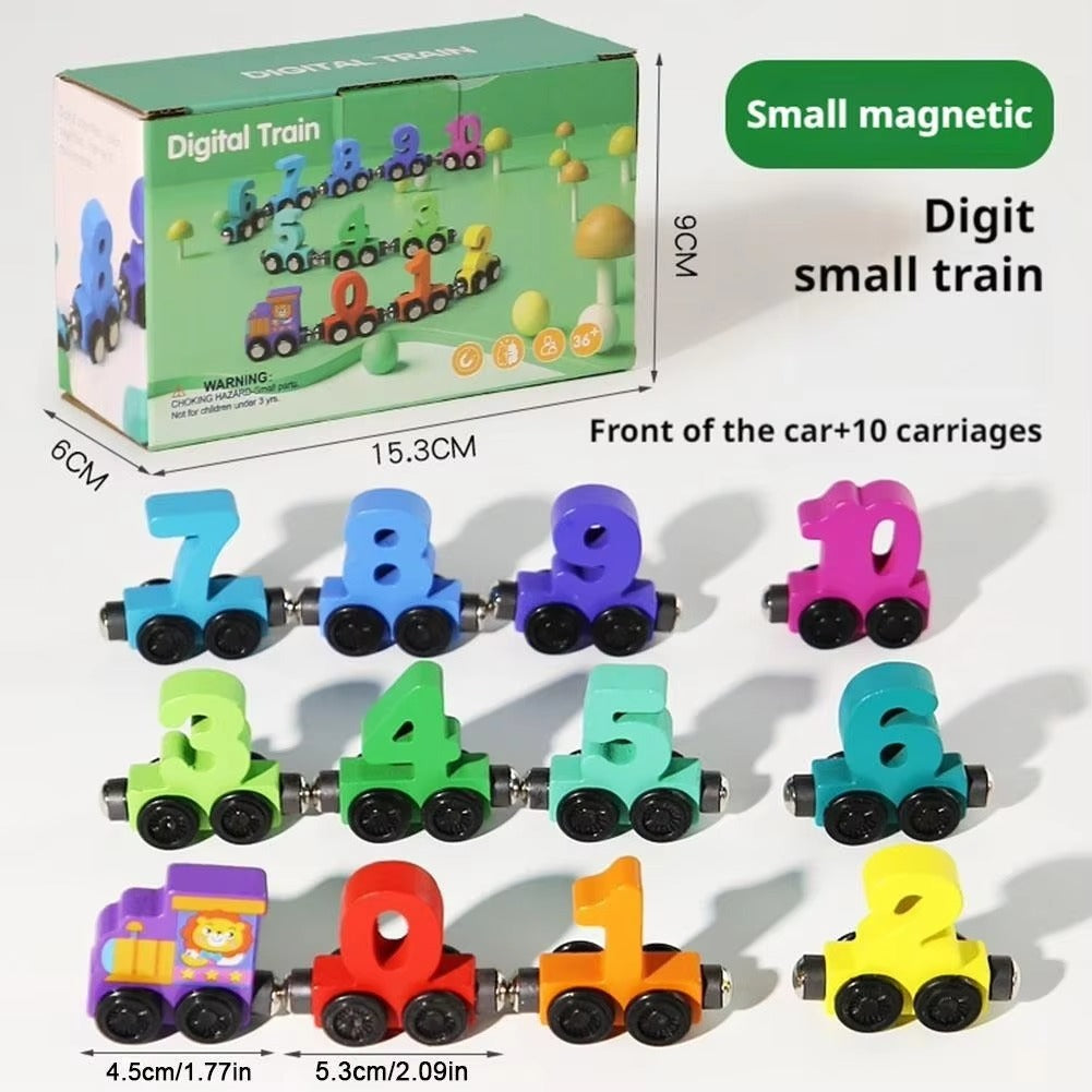 Magnetic Wooden Train Set for Toddlers