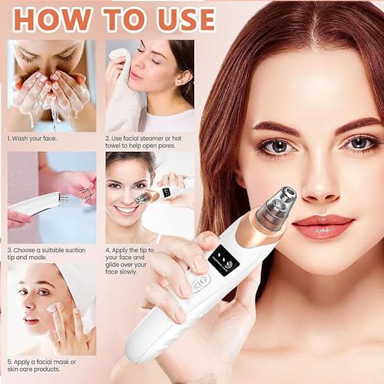 Electric Blackhead Remover, Vacuum Acne Cleaner, Black Spots Removal Device, Pore Cleaner Machine, Skin Care Tools, 5 Heads Suction Machine, Vacuum Electric Black Head Extractions Tool, Electric Facial Pore Cleaner, Exfoliating Beauty Device