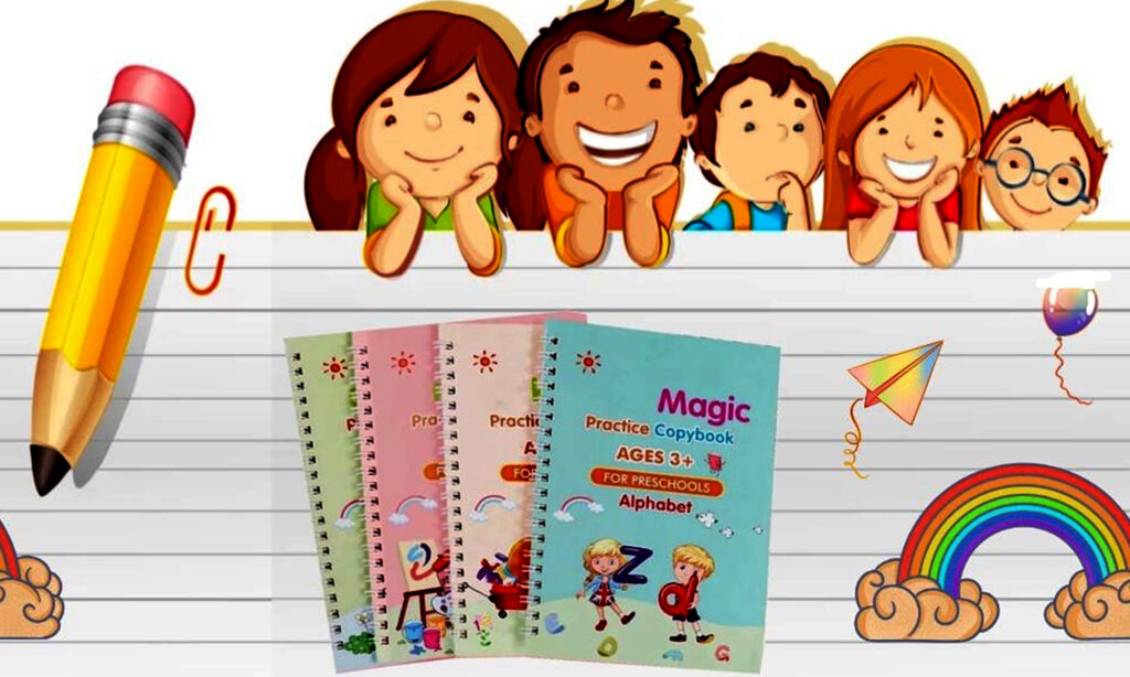 Magic Practice Copybook (4 Books + 10 Refills + 1 Pen)
