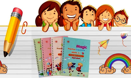 Magic Practice Copybook (4 Books + 10 Refills + 1 Pen)